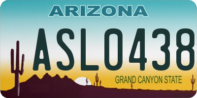 AZ license plate ASL0438