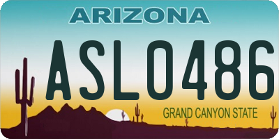AZ license plate ASL0486