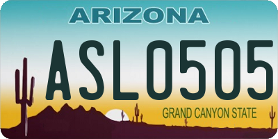 AZ license plate ASL0505