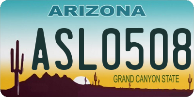 AZ license plate ASL0508