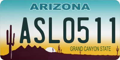 AZ license plate ASL0511