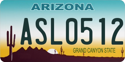 AZ license plate ASL0512
