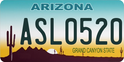 AZ license plate ASL0520