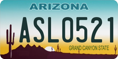 AZ license plate ASL0521