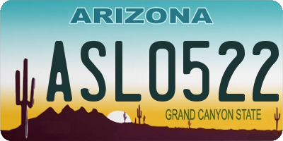 AZ license plate ASL0522
