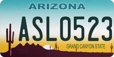 AZ license plate ASL0523