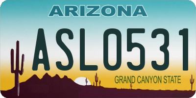 AZ license plate ASL0531