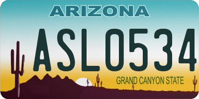 AZ license plate ASL0534