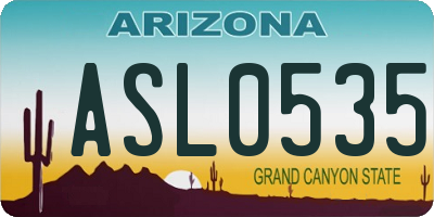 AZ license plate ASL0535