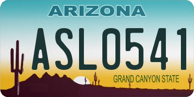 AZ license plate ASL0541