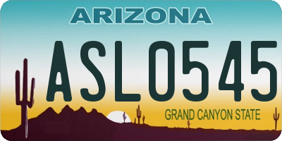 AZ license plate ASL0545