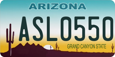 AZ license plate ASL0550