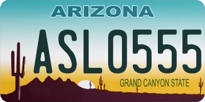AZ license plate ASL0555