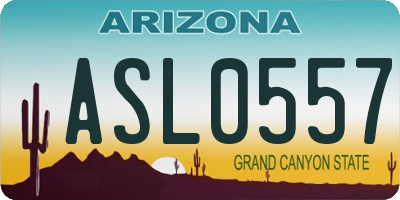 AZ license plate ASL0557