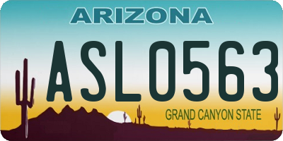 AZ license plate ASL0563