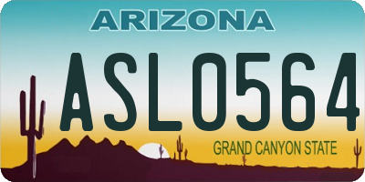 AZ license plate ASL0564