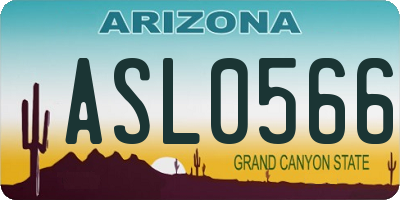 AZ license plate ASL0566
