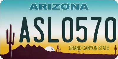 AZ license plate ASL0570