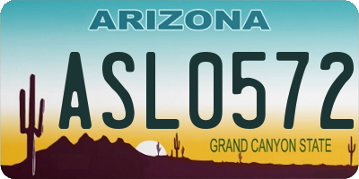 AZ license plate ASL0572
