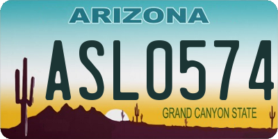 AZ license plate ASL0574