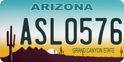 AZ license plate ASL0576