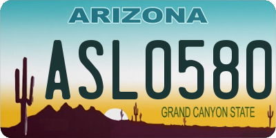 AZ license plate ASL0580