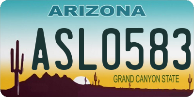 AZ license plate ASL0583