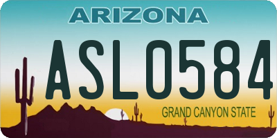 AZ license plate ASL0584
