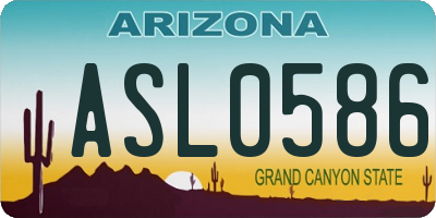 AZ license plate ASL0586