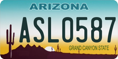 AZ license plate ASL0587