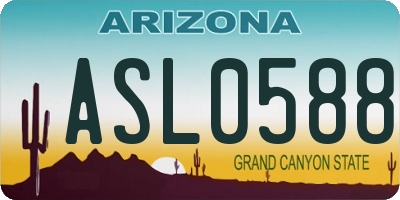 AZ license plate ASL0588