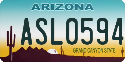 AZ license plate ASL0594