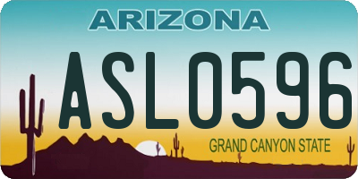 AZ license plate ASL0596