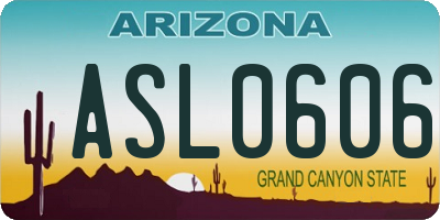AZ license plate ASL0606