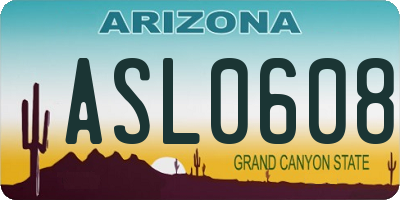 AZ license plate ASL0608