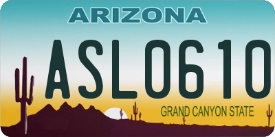 AZ license plate ASL0610