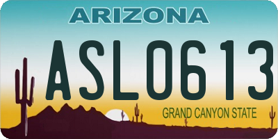 AZ license plate ASL0613
