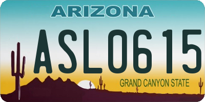 AZ license plate ASL0615