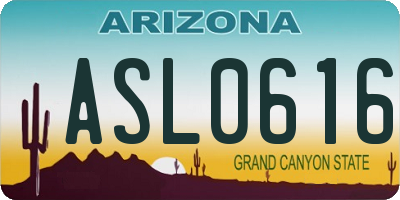 AZ license plate ASL0616
