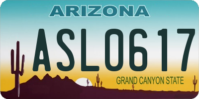 AZ license plate ASL0617