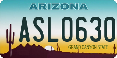 AZ license plate ASL0630