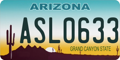 AZ license plate ASL0633