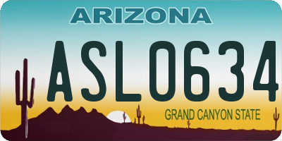 AZ license plate ASL0634