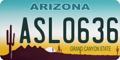 AZ license plate ASL0636