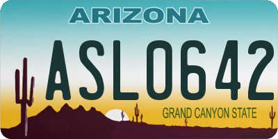 AZ license plate ASL0642