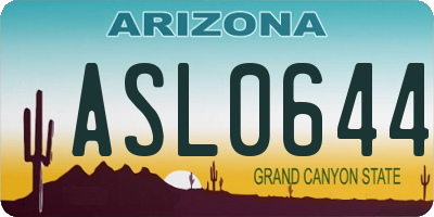 AZ license plate ASL0644