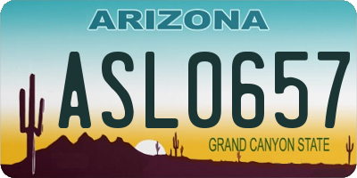 AZ license plate ASL0657