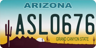 AZ license plate ASL0676