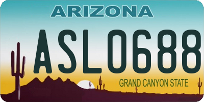 AZ license plate ASL0688