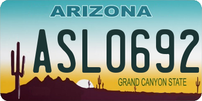 AZ license plate ASL0692